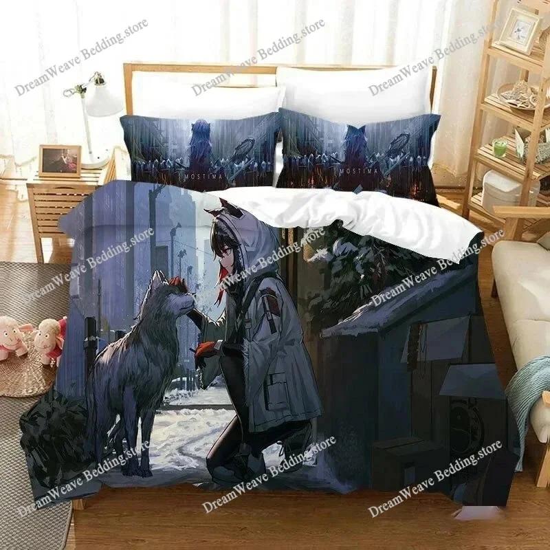 Anime Game Arknights Bedding Set Boys Girls Twin Queen Size Duvet Cover Pillowcase Bed Boys Adult Fashion Home Textileextile9639