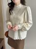 2026 Spring/Summer French Court Style Lace Half-High Collar Layering Top