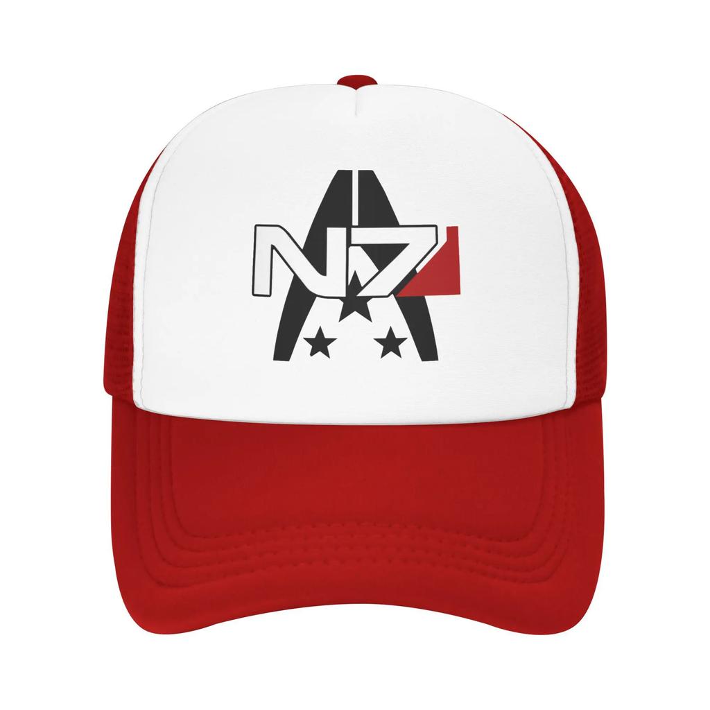 For Player Fans 2025 Mass Effect N7 Alliance Travel Mesh Baseball Caps Women Adult Male Beach Sunscreen Hat Hip Hop Trucker Cap