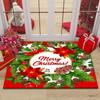 Merry Christmas Home Entrance Decoration Carpet Santa Claus Elk Print Floor Mat Door Mat Living Room Bathroom Non-Slip Carpet
