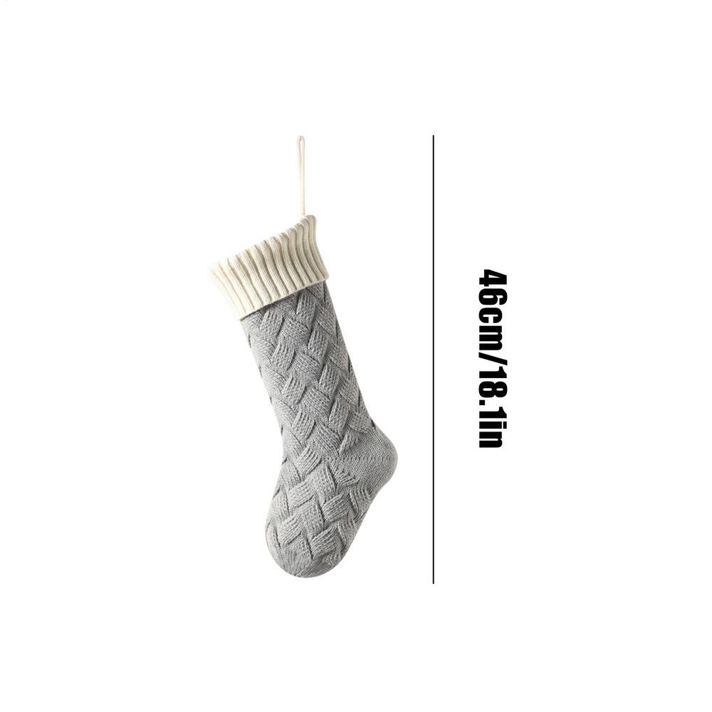 Christmas Stockings 18 Inch Knitted Stockings Christmas Decor Embroidery Home Decor Party Decorations For Window Living Room