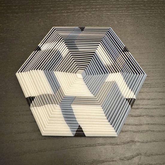 Hexagon Twist Illusion Toy Anxiety Stress Relief 3D Printed Hexagon Fidget Toy Adults Portable Travel Hexagon Decompression Toy