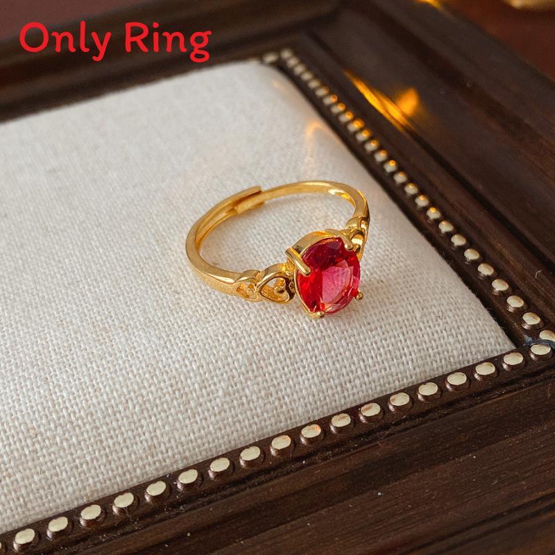 Melard Retro Art Geometric Tiger Eye Ring With Gold Finish For Female Style Accessory StyleF