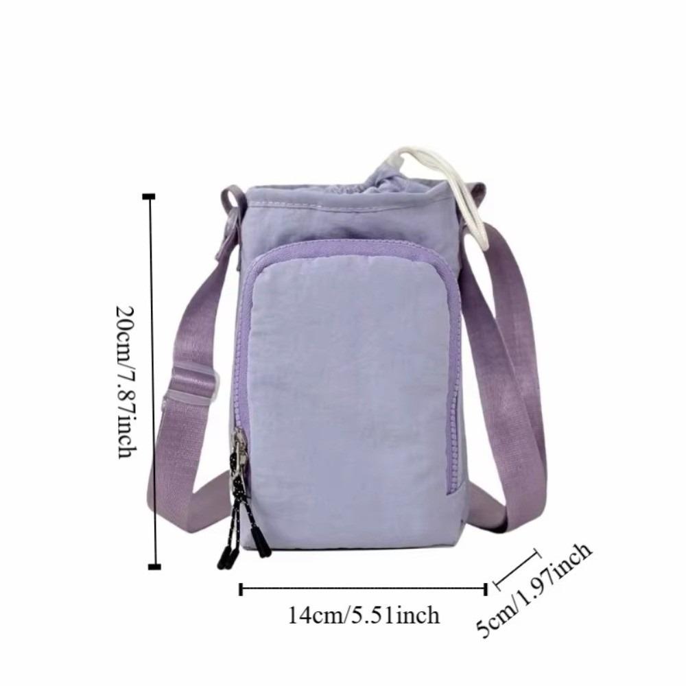 Shoulder Strap Water Bottle Carrier Bag Nylon Material Large Opening Crossbody Water Bottle Purse Adjustable Strap Quick Drying