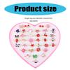 36pcs Adjustable Rings for Children Cartoon Rings Flower Animal Fashion Jewelry Girls Dress Up Rings Party Accessories