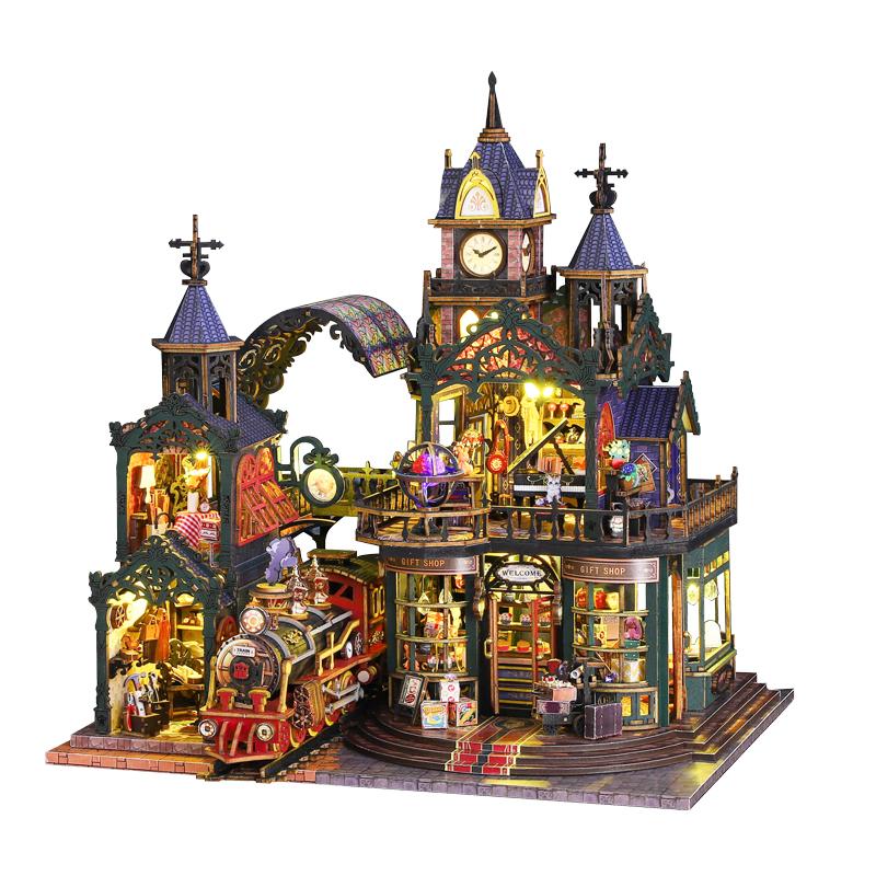 

Diy Big Wooden Dollhouse Furniture Light Kit Doll House Casa Miniature Accessories Handmade Wooden Toys Birthday Gifts