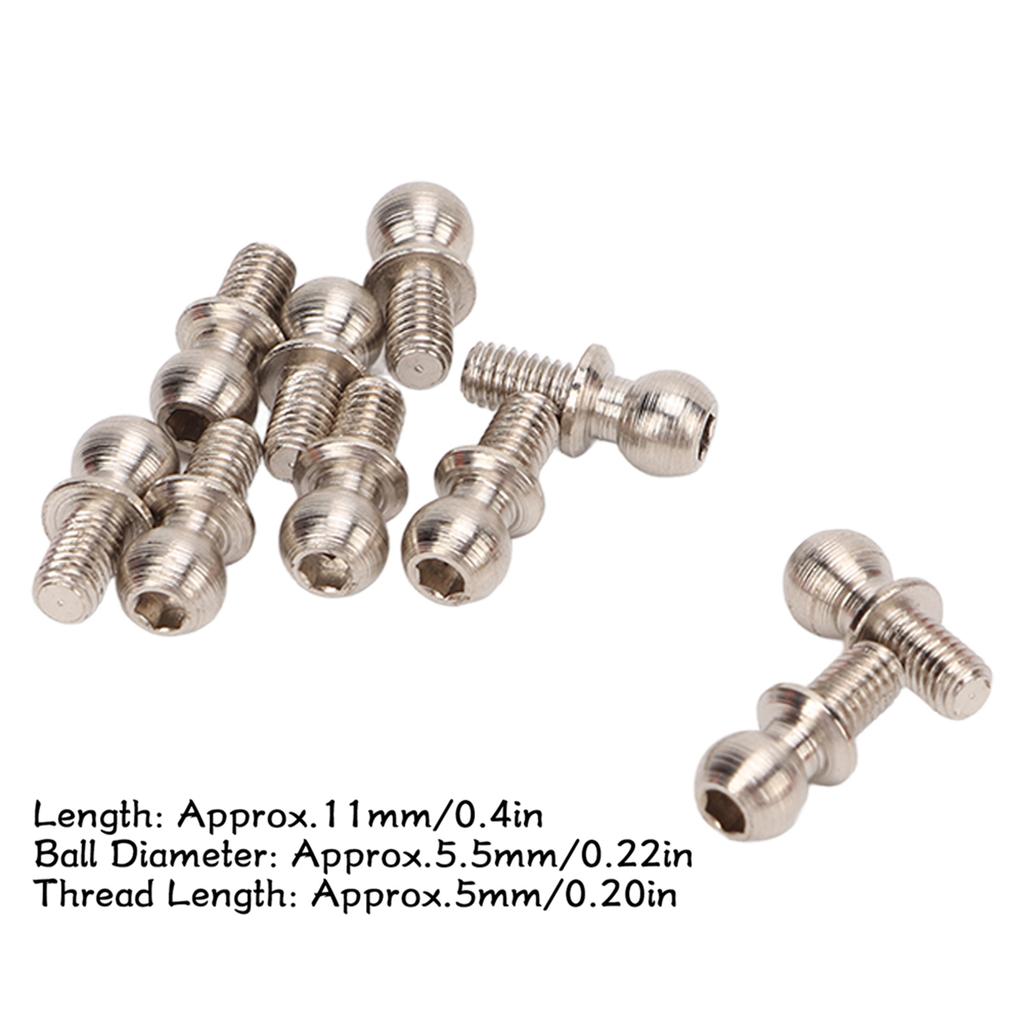 10 Pcs RC Steering Ball Joint Remote Control Car Upgrade Parts Iron Steering Ball Head for ZD Racing
