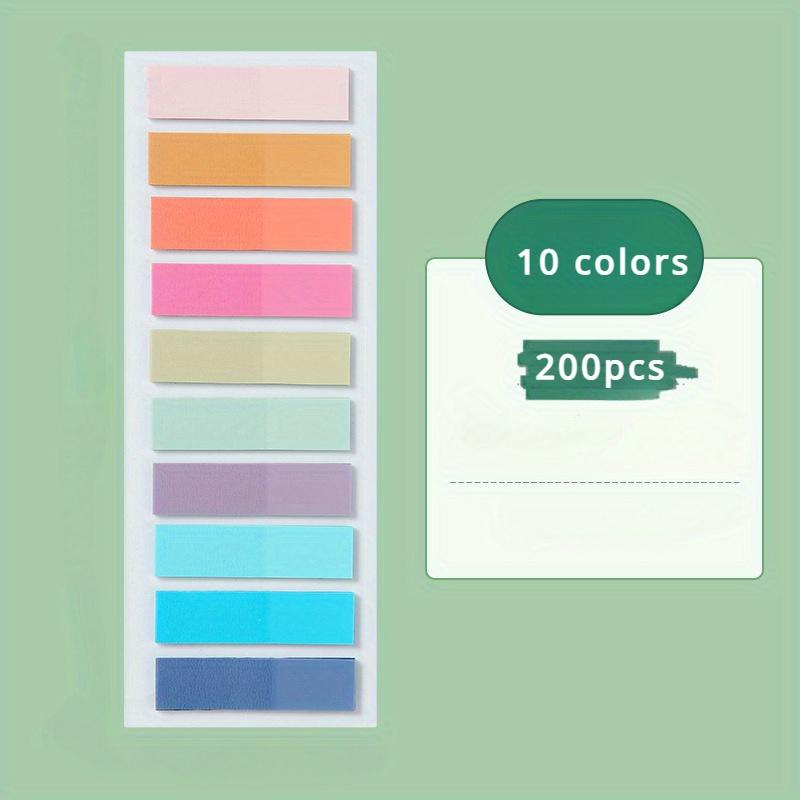 

Morandi Color Translucent Post-It Notes - Retro Fluorescent Sticky Markers for Easy Organization Recording, Oblong Mixed Shades in Clear Plastic Case 1 Book