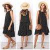 Women Chiffon Beach Loose Dress Backless V-Neck Transparent Sexy Dress Female Plus Size Tops Dress