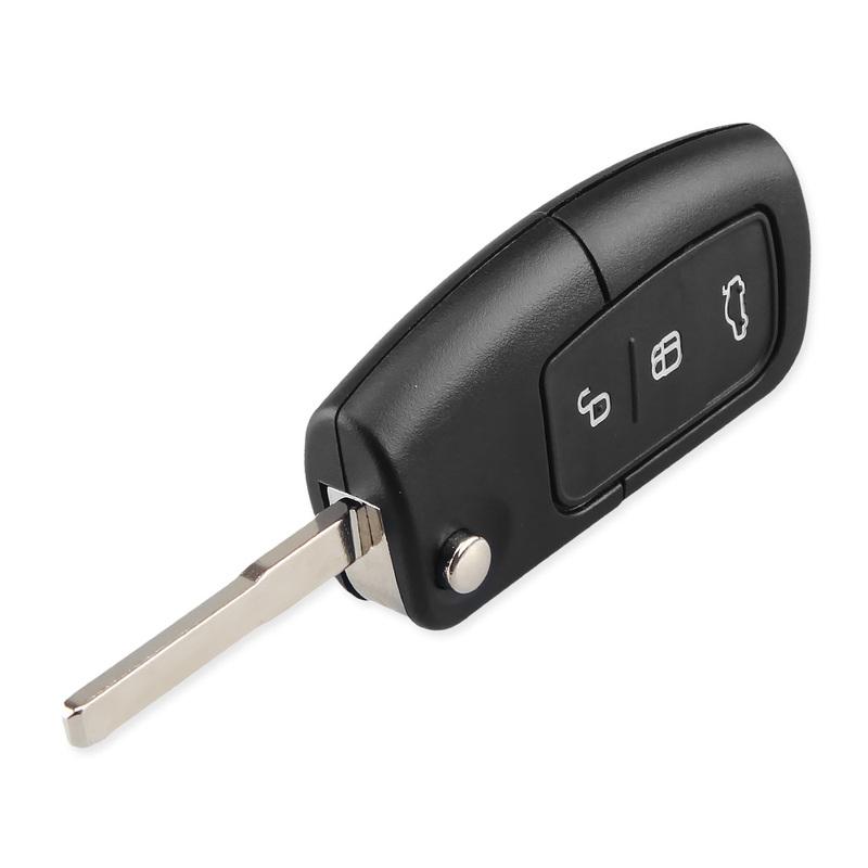 Coque de clé KEYYOU pour Ford Focus Fiesta C Max Ka 3 Boutons Flip Pliante Lame non coupée Télécommande Voiture Clé vierge Étui Housse