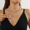 European & American Women's Rhinestone Alloy Necklace Set for Weddings & Banquets
