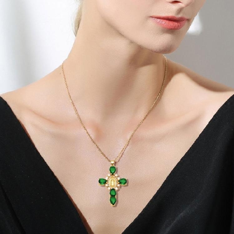 Funkelndes Jungfrau-Kreuz Halskette Verstellbare Jungfrau-Kreuz Halskette Schmuck Personalisierte Halskette Ornament
