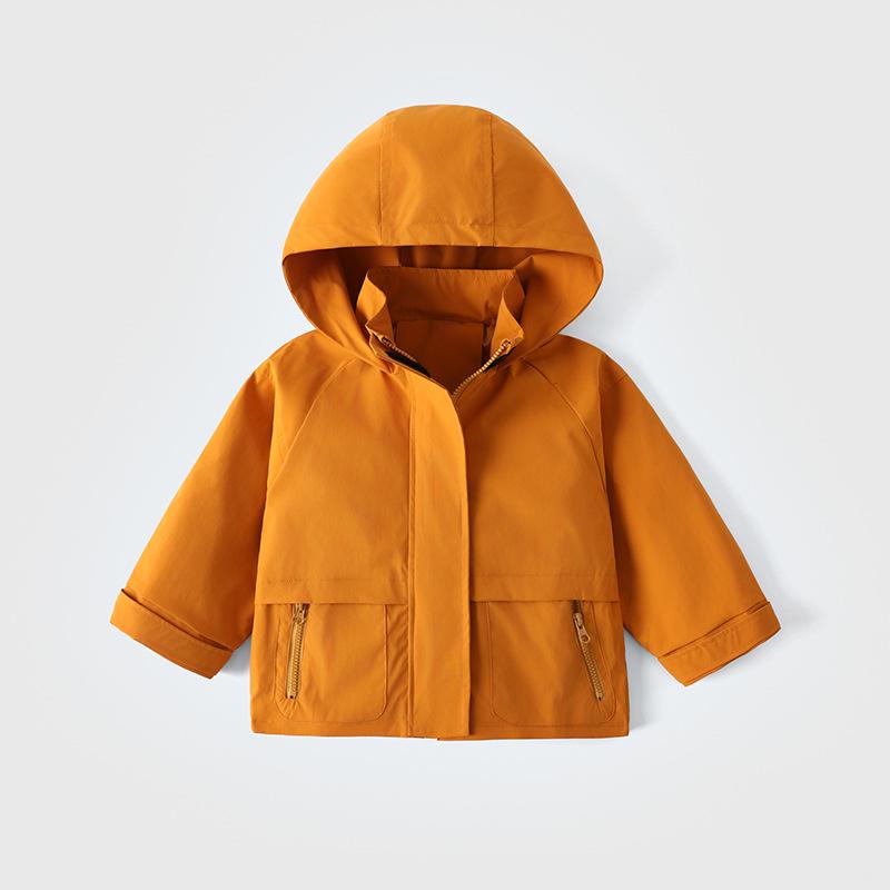 Children's Waterproof Hooded Windbreaker Jacket for Outdoor Casual Wear