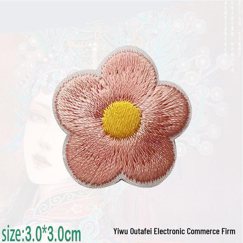 Colorful Plum Blossom Embroidered Fabric Iron-on Patch for Clothing Repair