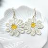 Handmade Daisy Raffia Earrings: Bohemian Beach Style Dangles
