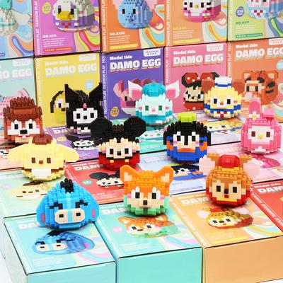 Disney Anime Princess Building Blocks Stitch Mickey Mouse Mini Action Toy Figures Blocks Toys Bricks Assemble Toys Kids Gifts
