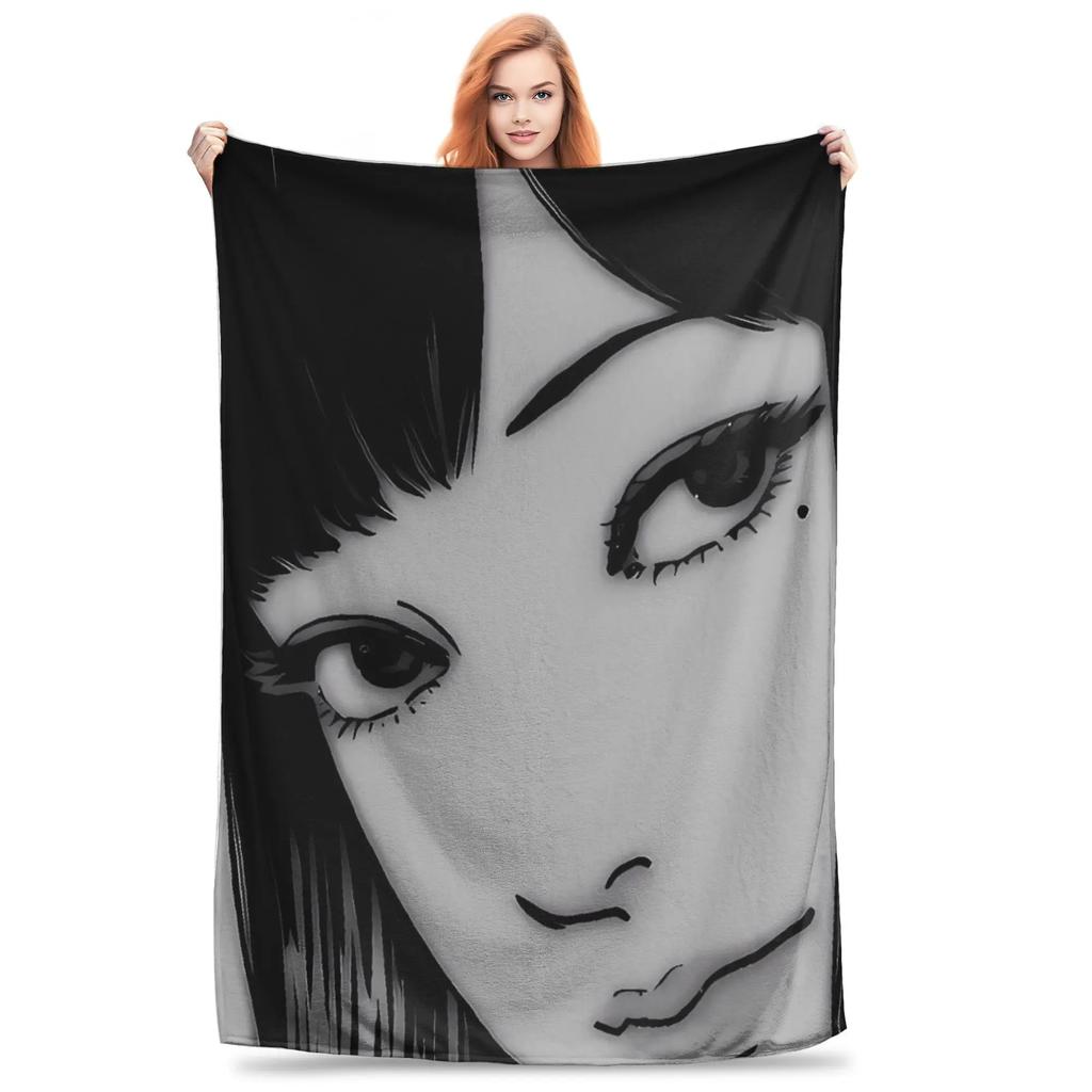 Tomie Junji Ito Blanket Soft Warm Throws for Winter Bedding Child Couch Chair Pattern Ideal for Bedspread