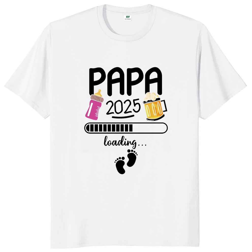 Papa 2024 2025 T Shirt Funny Future Dad Beer Lovers Gift Tee Tops 100% Cotton Unisex O-neck Oversized T-shirts EU Size