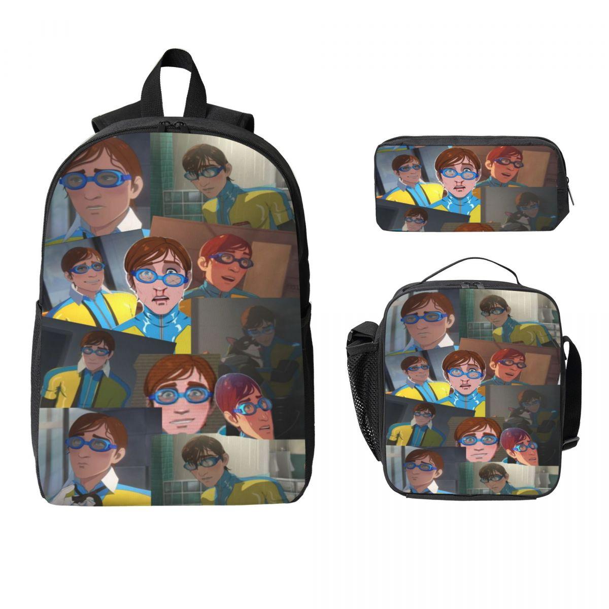 Set de 3 sacs d'école Dispatch Game Robert Robertson pour enfants Boîtes à crayons Sacs à dos avec boîte à lunch