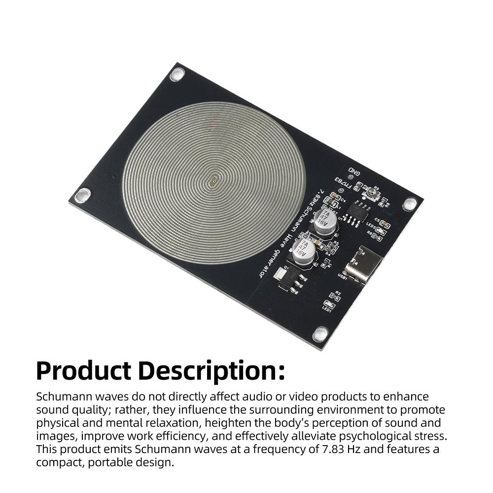 DC 5V 7.83Hz Schumann Wave Generator Ultra Low Frequency Pulse Generator Type‑C Power Supply Portable Relaxation Device