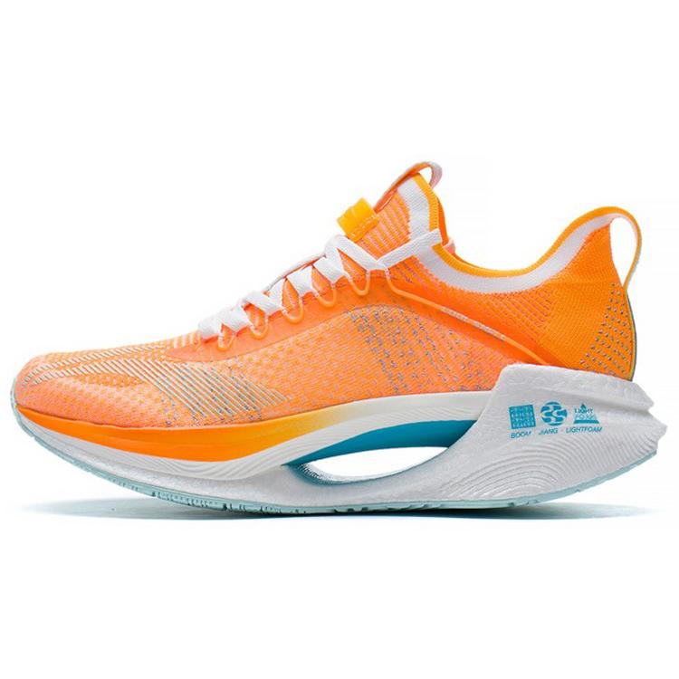 New LINING Jueying Essential Running Shoes Men Low Top Neon Sweet Orange/Standard White ARRS003-7