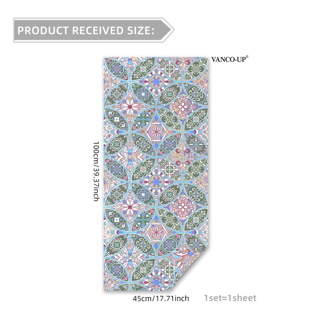 Xc16502 Sunshine Catcher Retro Pattern Sunlight Colorful Static Glass Sticker Double-Sided Visual