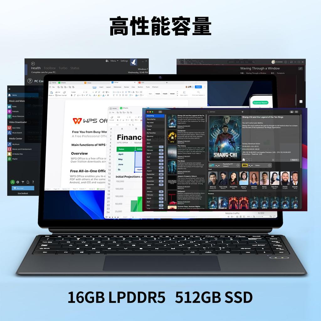 KUU N100 Win11 Pro 16GB LPDDR5 512GB ROM Tablet 1920x1200 IPS WIFI Bluetooth Full Micro HDMI 2-in-1 Tablet, Laptop, + SSD, 14.0-inch PC, Resolution,