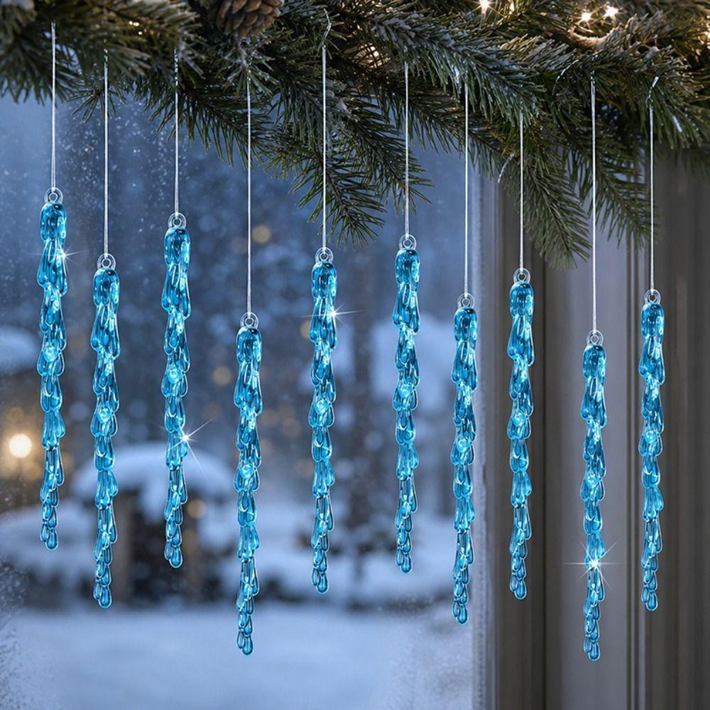 Acrylic Acrylic Icicle Ornaments Transparent Snowflake Ornaments Set  Holiday Winter Party