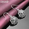 925 Sterling Silver Wedding Jewelry Flower Pendant Earrings
