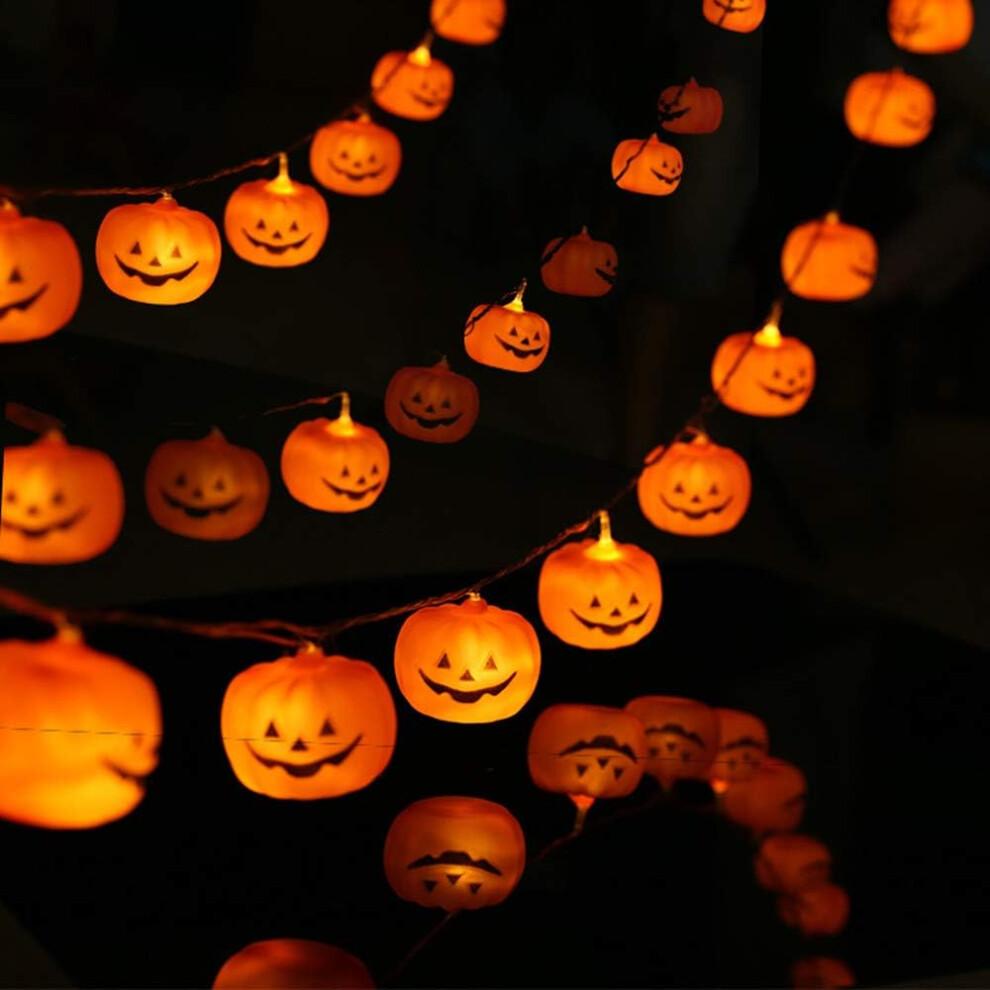 Halloween fairy lights, pumpkin fairy lights, battery operated, 30 LED fairy lights, outdoor Hallowe