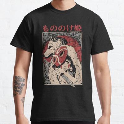 T-Shirt mit Aufdruck Prinzessin Mononoke in Übergröße, S-3XL, für Herren, modische Kleidung, T-Shirts
