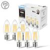 LVWIT Chandelier Bulbs, E17 Base, 60W Equivalent, 806LM LED Filament Bulbs, 2700K Warm White, Wide Beam, Clear Bulbs, Energy Saving, PSE Certified,