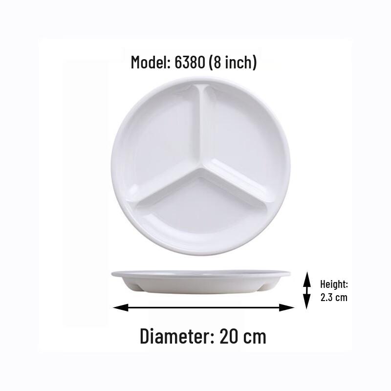 Wuhe 8-inch Japanese Style Divided Dinner Plate