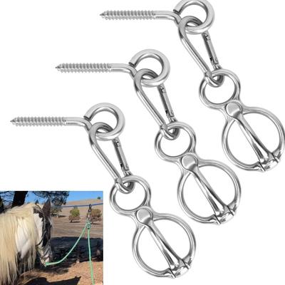 Quick Snapping Horse Tie Rings Stainless Steel Horse Trailer Ties Equestrian Equipment Horse Rope Buckle Enduring