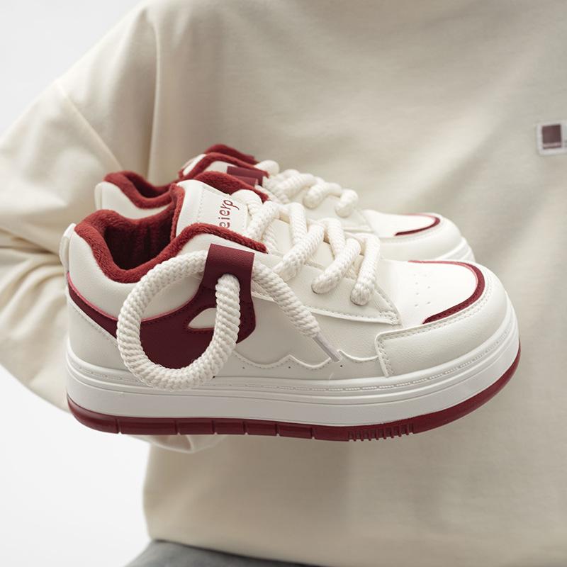 Fleece thick baseplate shoes 22 years winter new ins tide original niche sports student child 35