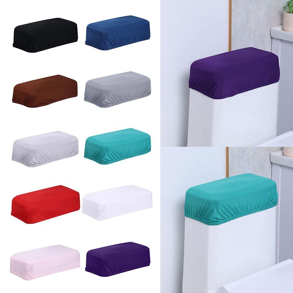 Soft Toilet Tank Dust Cover Stretch Washable Toilet Tank Lid Tray Topper