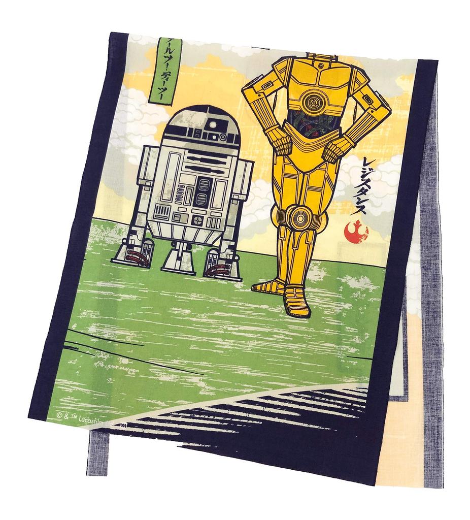 Marushin Tenugui Star Wars Made in 34 x 90cm (Tenugui) Cloud/Droid, 100% Cotton, Japan, 2535030800,