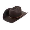 100% Wool Wool Cowboy Hat Wide Brim Studded Leather Band Wide Brim Fedora Hat Curling Brim Decorative Buckle Fashion Western Hat