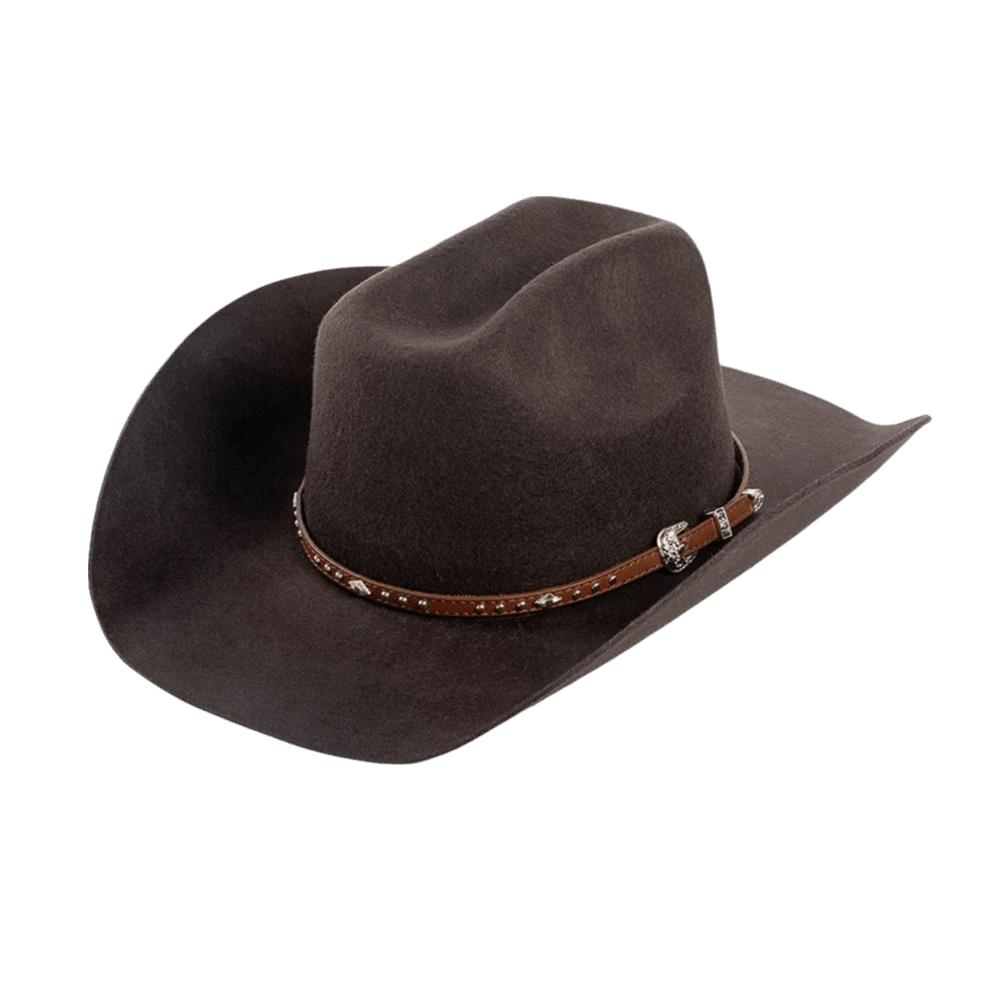 100% Wool Wool Cowboy Hat Wide Brim Studded Leather Band Wide Brim Fedora Hat Curling Brim Decorative Buckle Fashion Western Hat