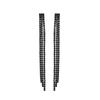 Black electrophoretic non-fading three-line long fringed earrings