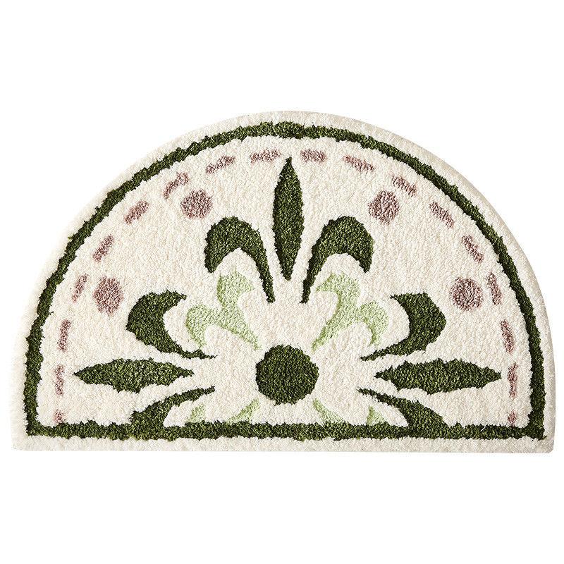 Ins Simple Semicircle Absorbent Bathroom Floor Mat Thickened Non-slip Carpet Toilet Washroom Toilet Door Mat