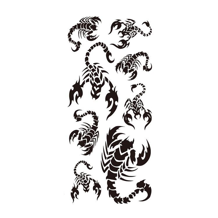 Scar Snake Spider Scorpion Animal Water Transfer Waterproof Tattoo Sticker Sample Spoofing Horror Set