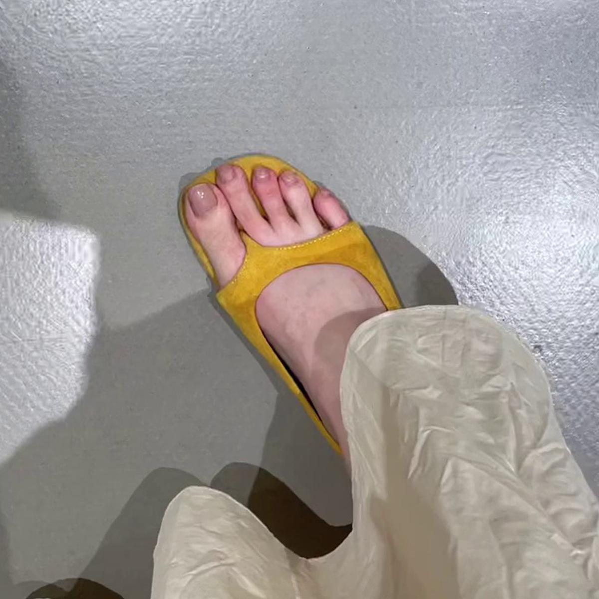 

Внутренние сандалии на платформе с открытым носком, универсальные крутые шлепанцы, женские шлепанцы 40 жёлтый