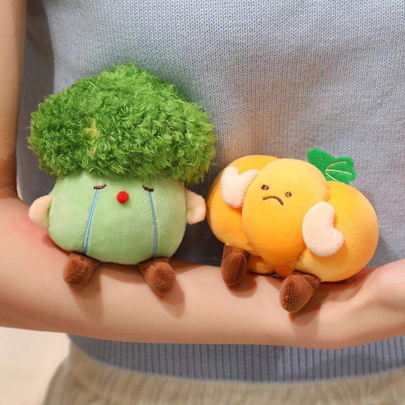 Cute Vegetable Plush Pendant Toys Soft Cartoon Stuffed Garlic Broccoli Eggplant Pumpkin Funny Keychain Birthday Xmas Gifts