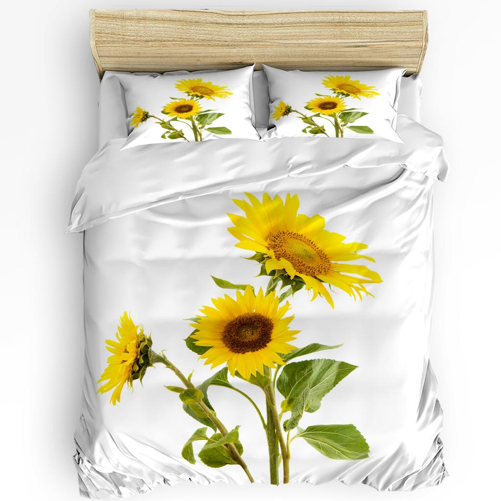 Nature Bedding Set For Bedroom Bed Home Floral Print With Sunflowers In A Field Summer Ga Duvet Cover Quilt Cover And Pillowcase