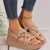 Fashion 2024 Hot Sale Women's Shoes Buckle Strap Women's Sandals Fashion Narrow Band Casual Sandals Women New Peep Toe Platform Sandals