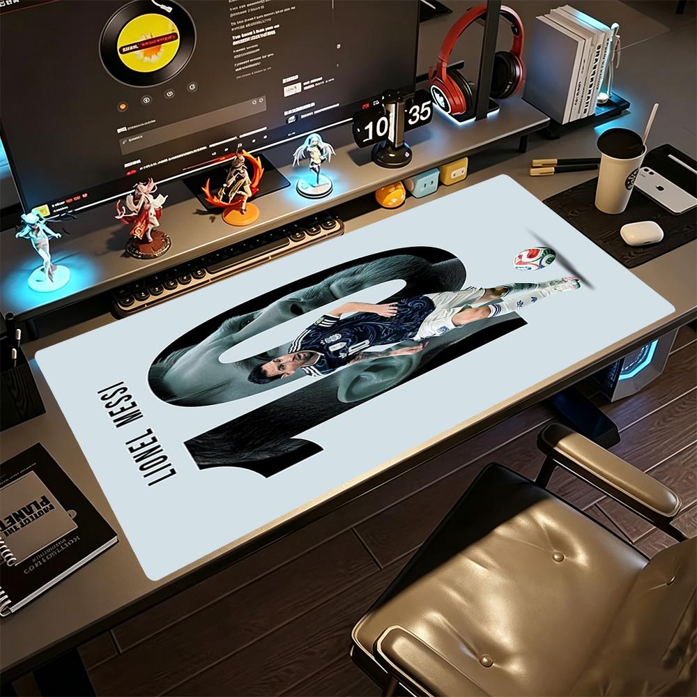 Football Messi Gaming Mouse Pad Gaming Laptop Mouse Pad Desktop Mouse Pad Non-Slip Rubber Base Office Desk Accessory
