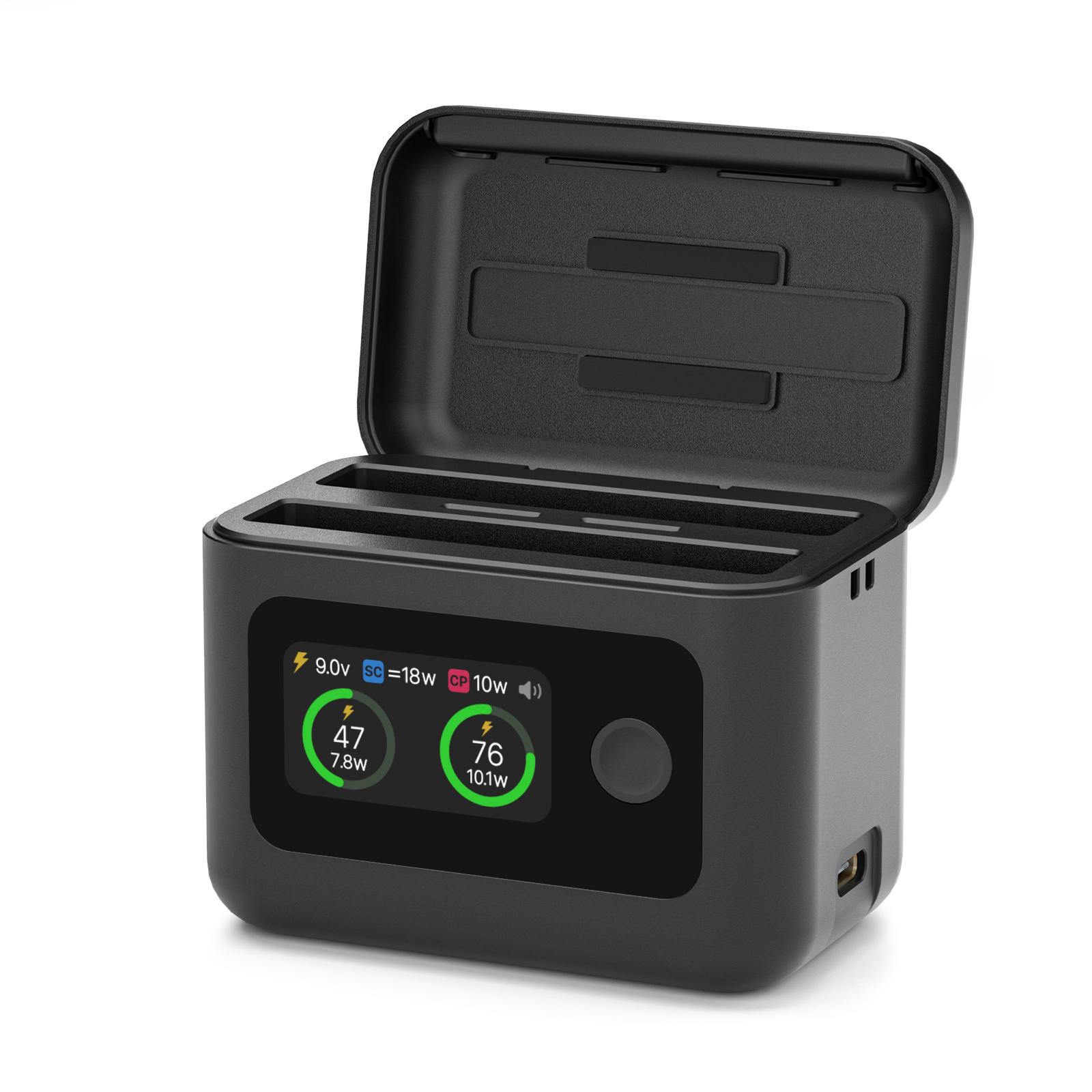 

Портативный хаб для зарядки аккумуляторов для Insta360 X5, 2 слота, интеллектуальный бокс для хранения и зарядки аккумуляторов для камеры Insta 360 X5