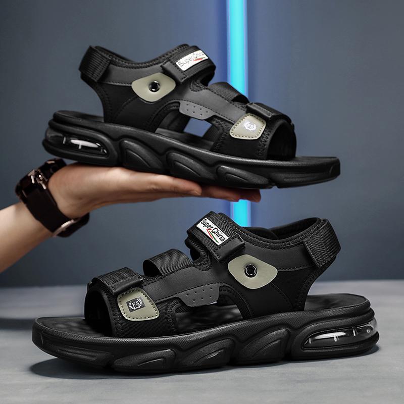 Fashion Mens Open Toe Sports Sandals Summer Outdoor Breathable Beach Shoes Casual Slippers Soft Bottom Thickening Comfortable Non-slip