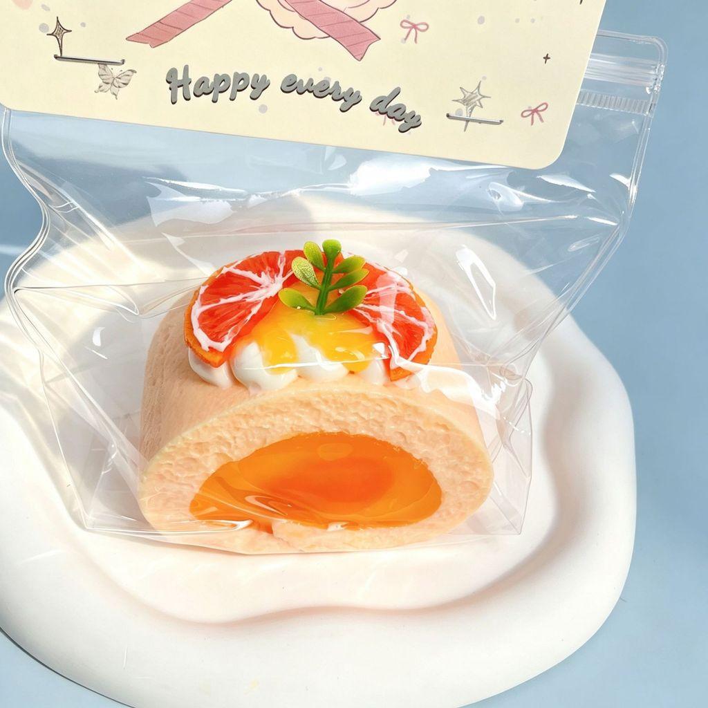 Food Grade Silicone Orange Swiss Roll Stress Relief Toy For Kids And Teens